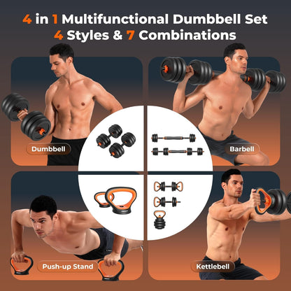 4-in-1 Adjustable Dumbbell Set – 100 lbs